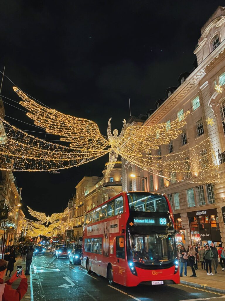 Christmas light displays on Regent Street, London