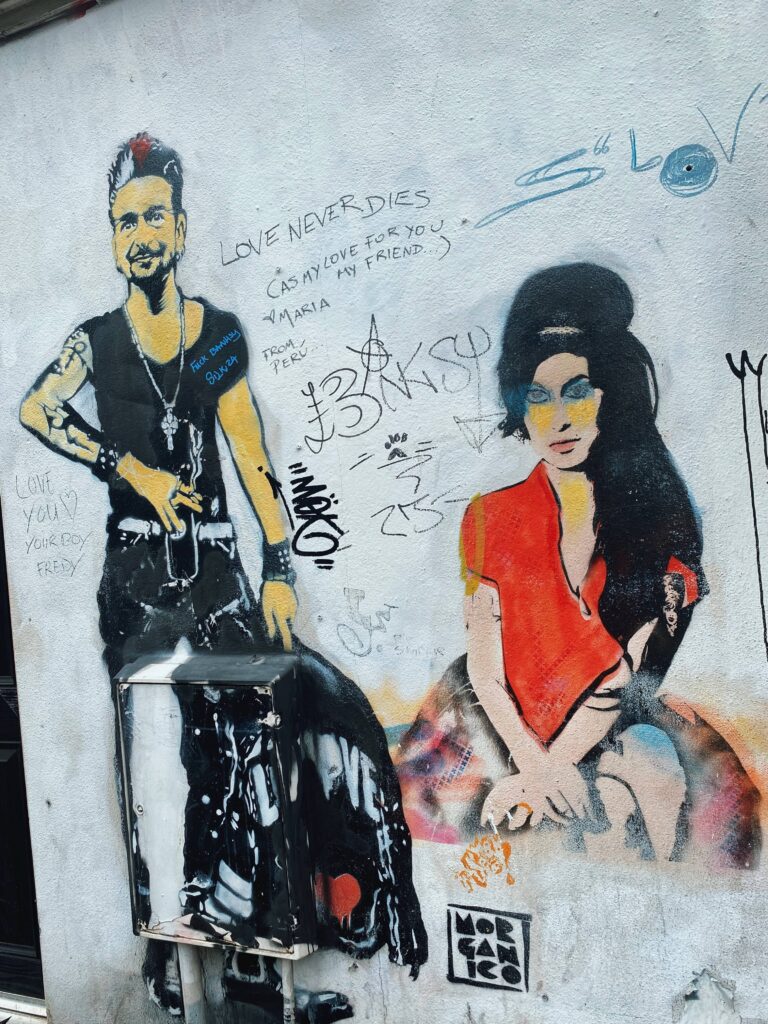 Amy Winehouse and Michael Dixon mural in Camden