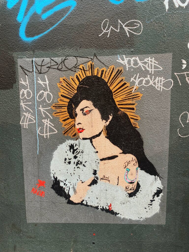 Amy Winehouse mural by Pegasus in Camden