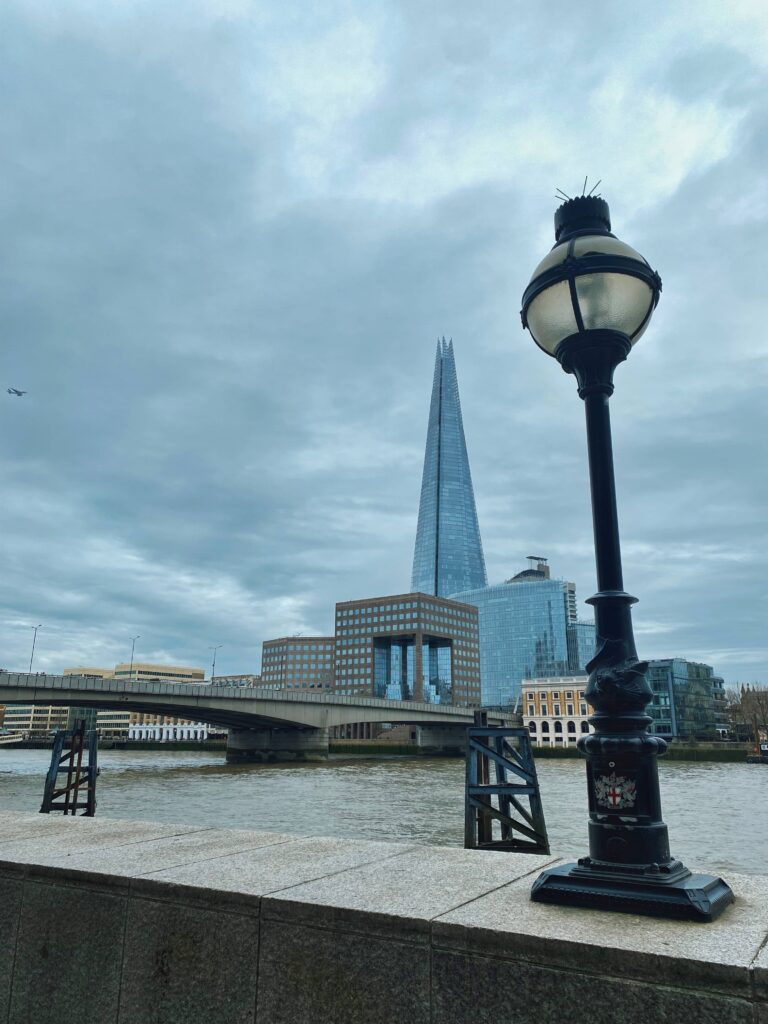 View of London Bridge from the Thames Riverbank