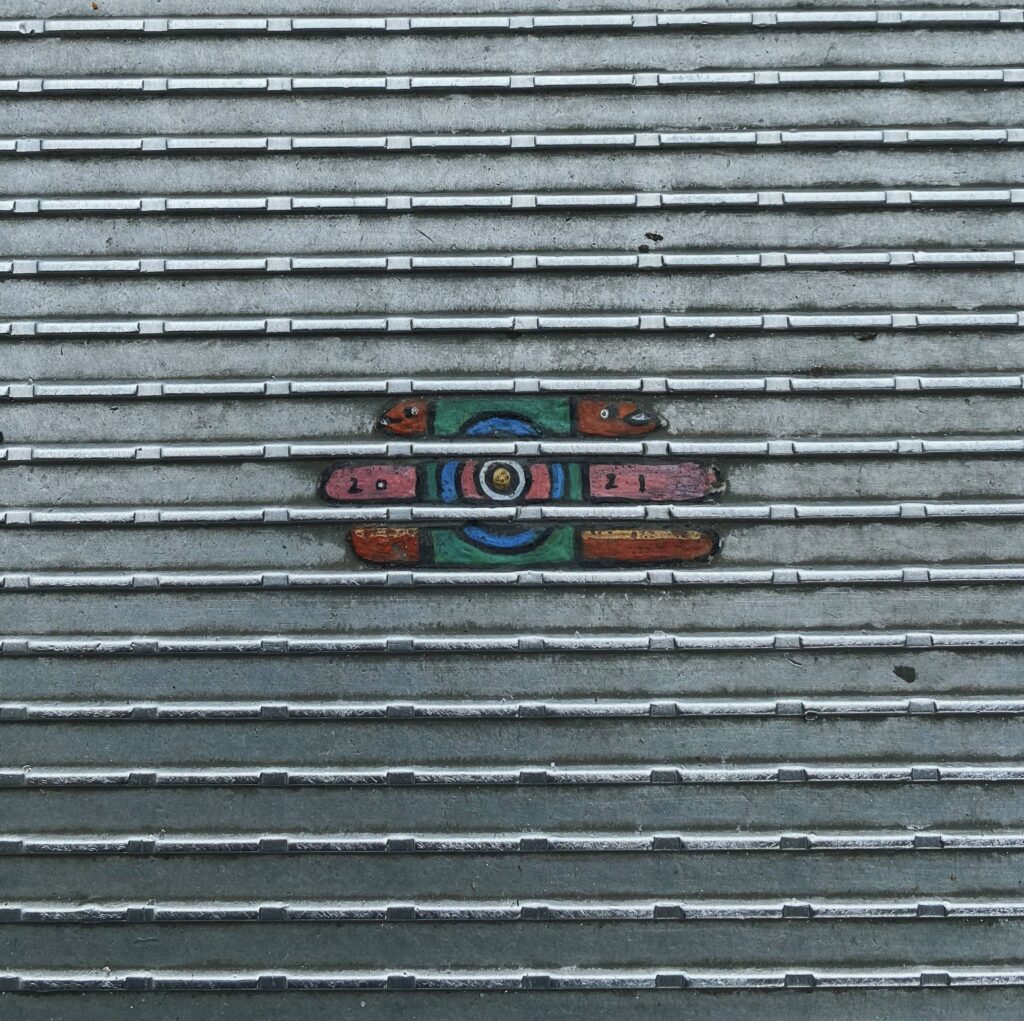 Gum art on the Millennium Bridge in London