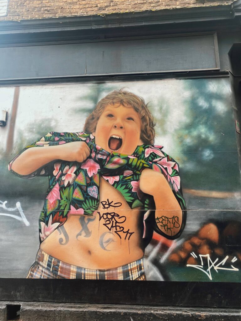 Street art by JXC on Miller Street in Camden