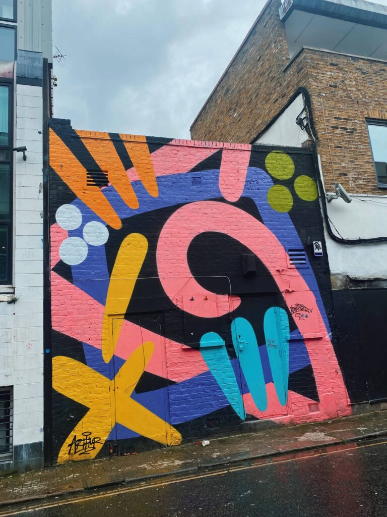Mural by Arther in Stucley Place, Camden