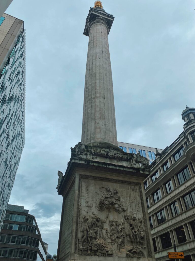 View of the Monument to the Great Fire of London 