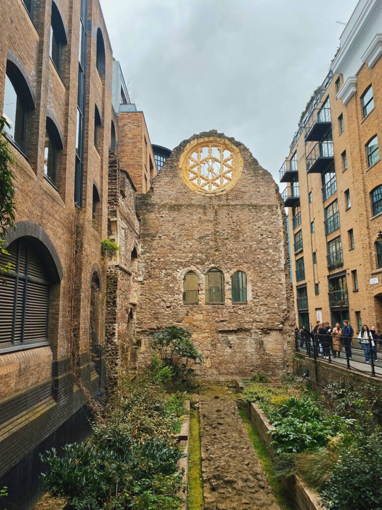 View of the ruins of Winchester Palace in London