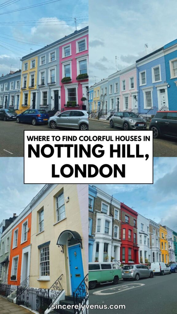 Where to Find Colorful Houses in Notting Hill pin