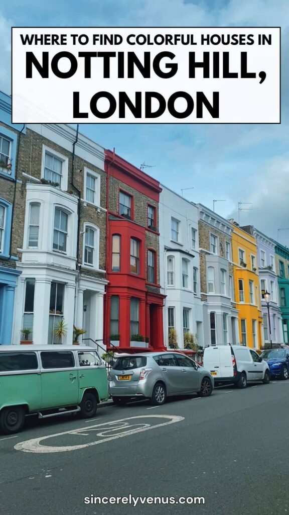 Where to Find Colorful Houses in Notting Hill pin