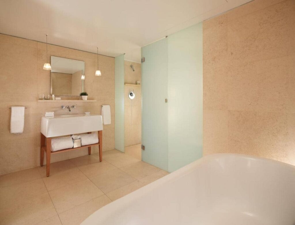 Bathroom view of St Martins Lane Hotel London