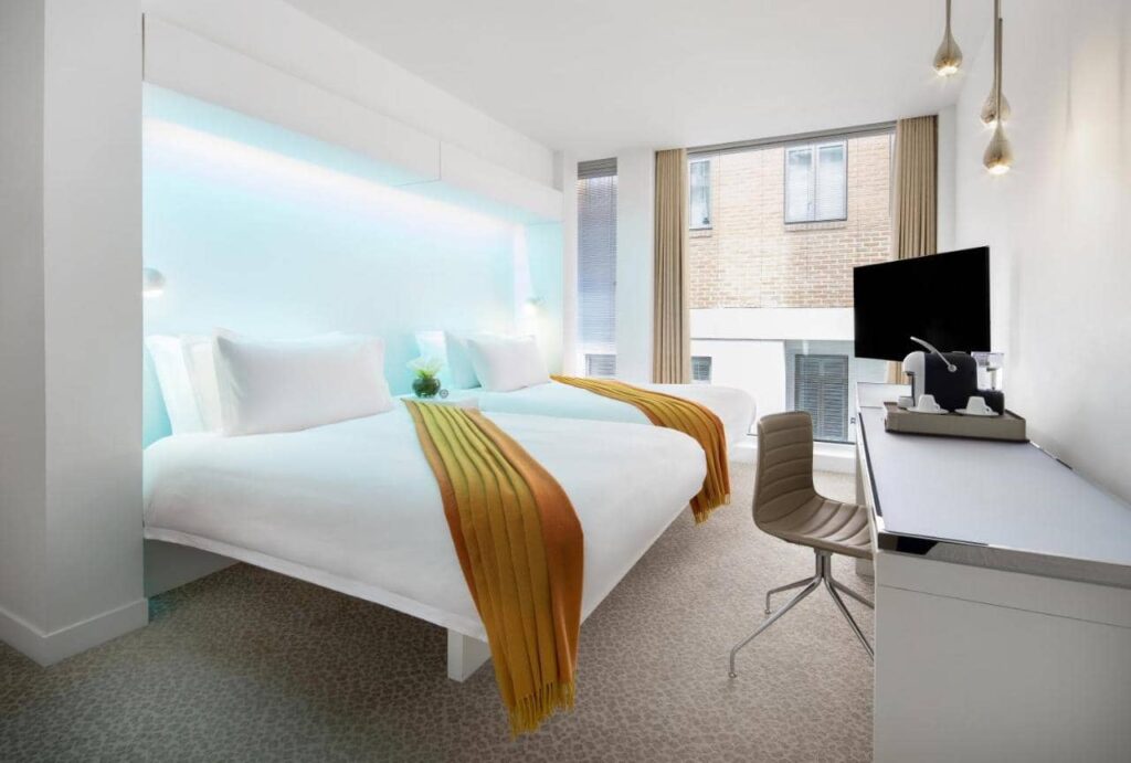 Bedroom view of St Martins Lane Hotel London 