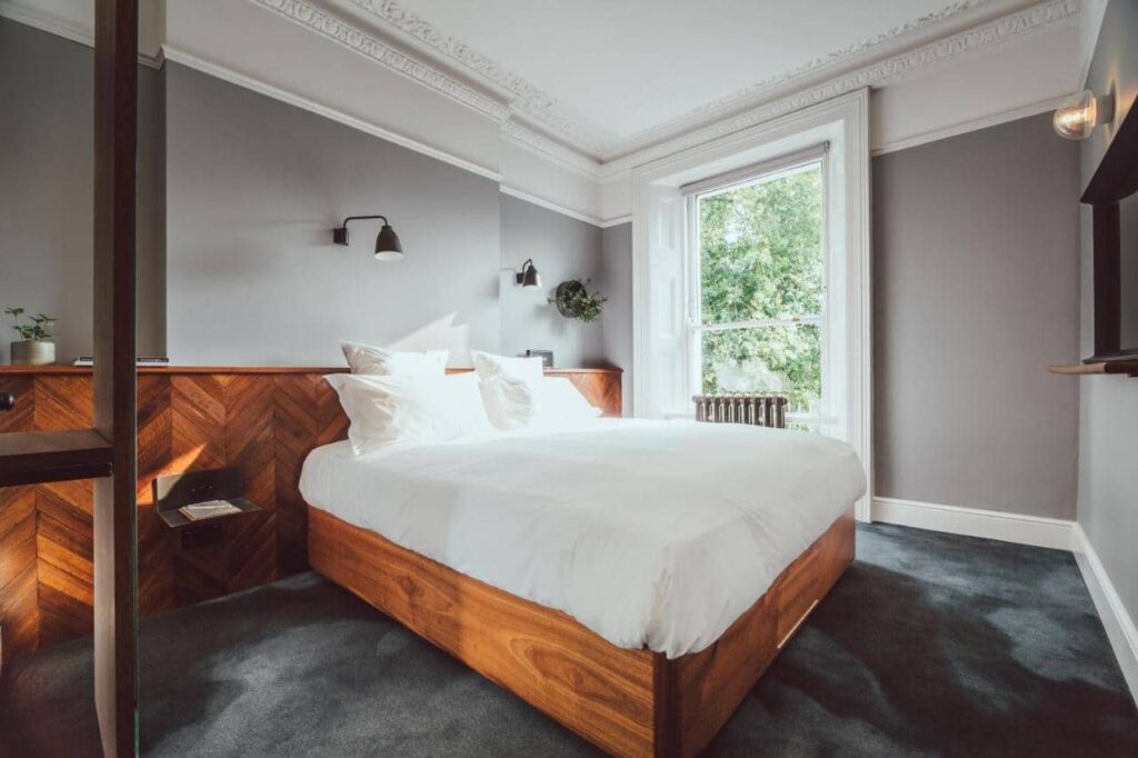 Bedroom view of The Pilgrm hotel in London