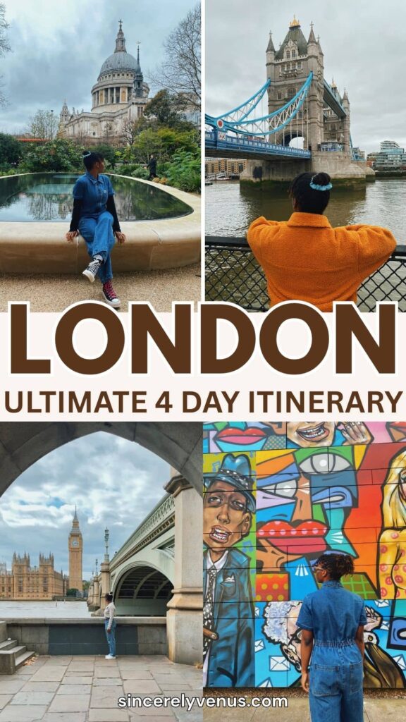 4 days in London itinerary pin