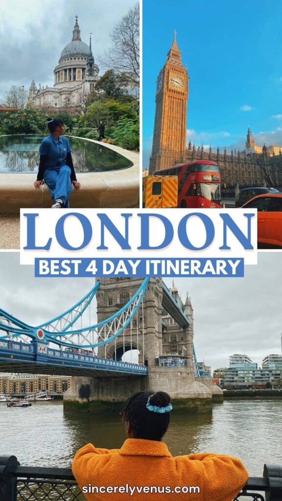4 days in London itinerary pin