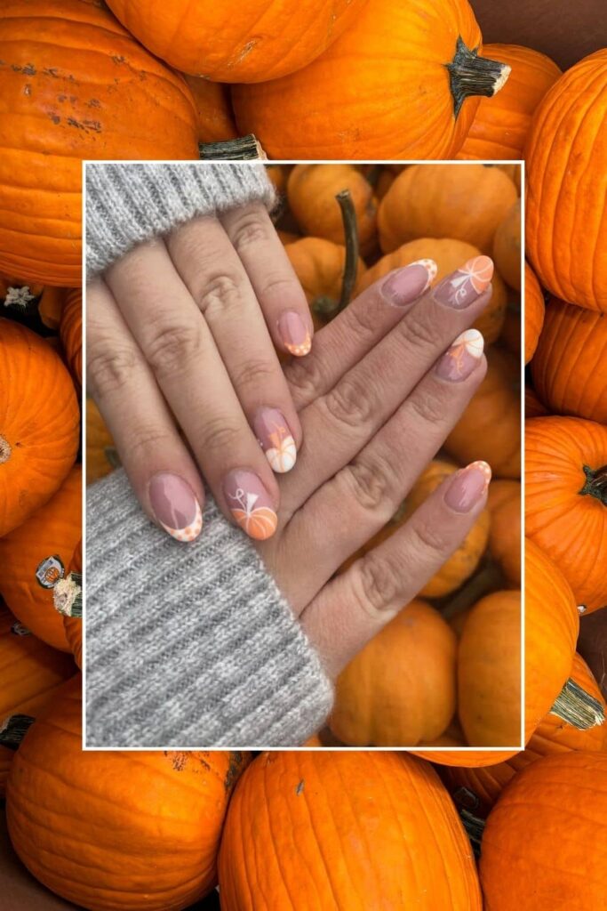 Pumpkin nails ideas 